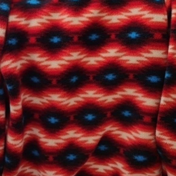 Patagonia Red and Blue Patterned Fleece Pullover - Picture 5 of 5